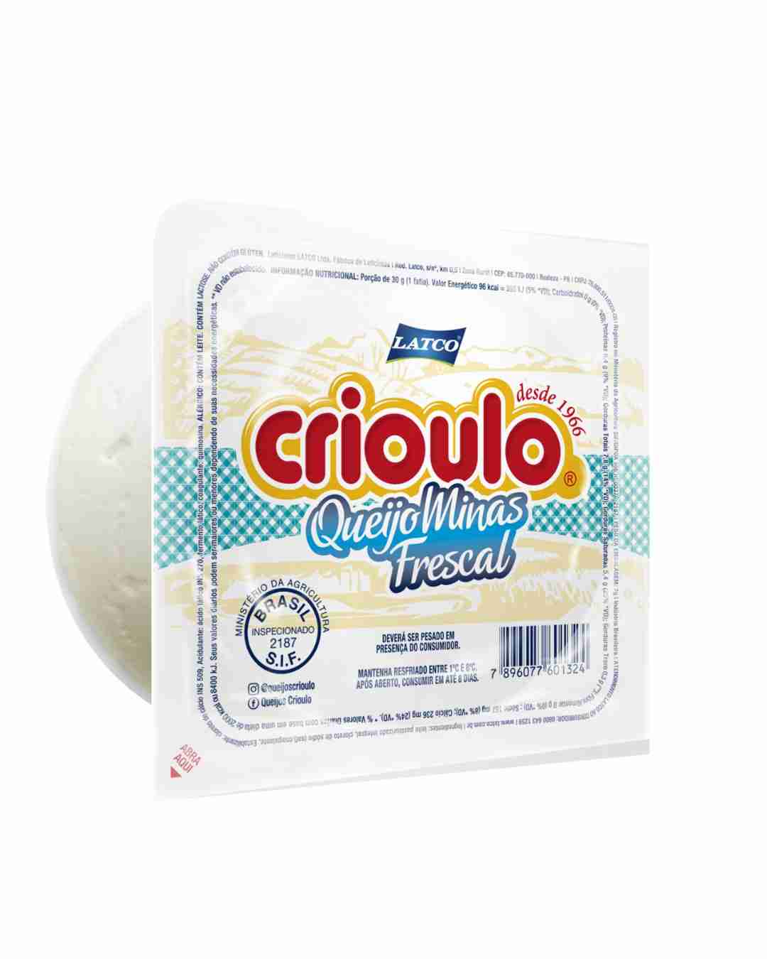 Queijo Minas Frescal Crioulo 250g