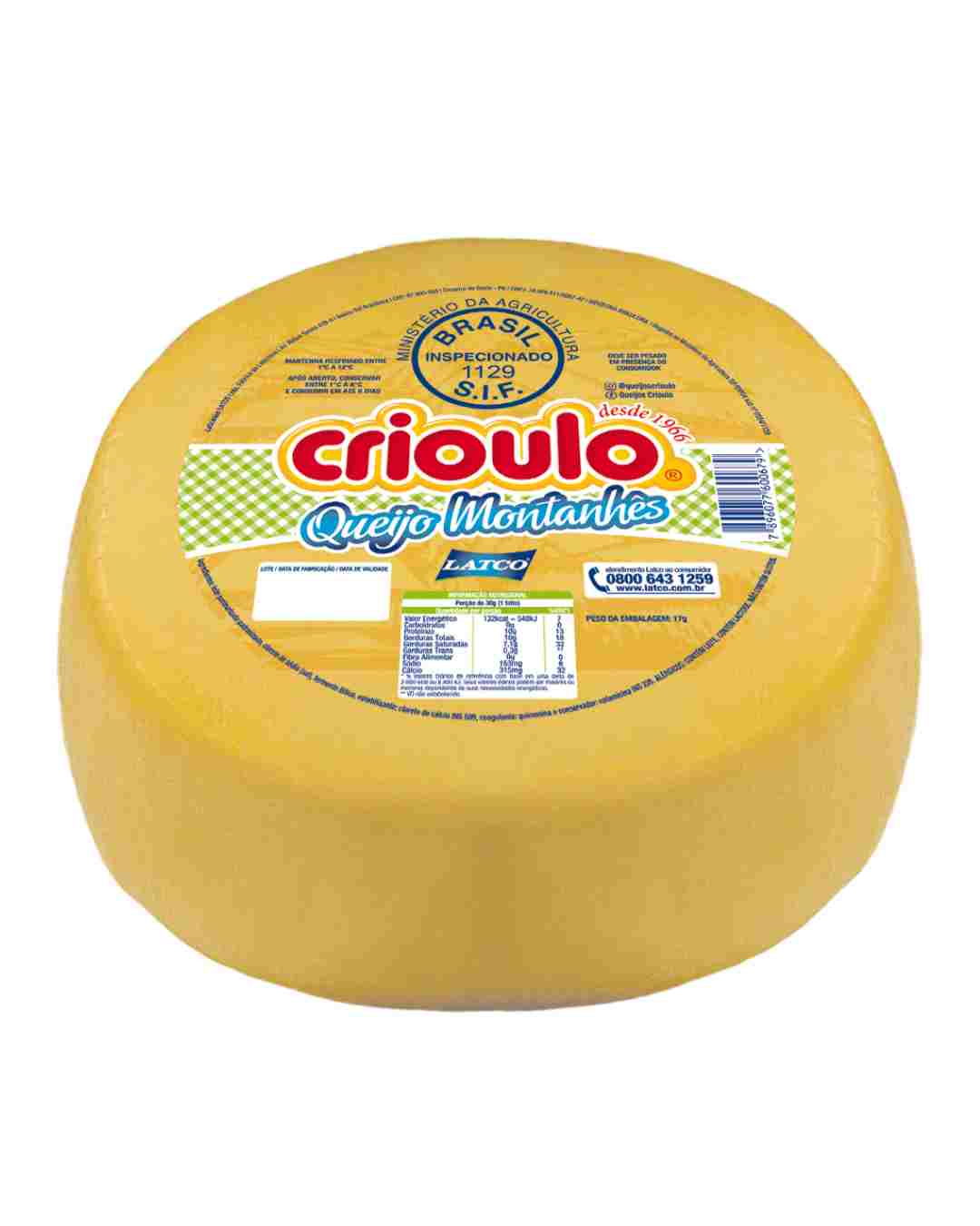 Queijo Montanhês Pç Crioulo 5kg