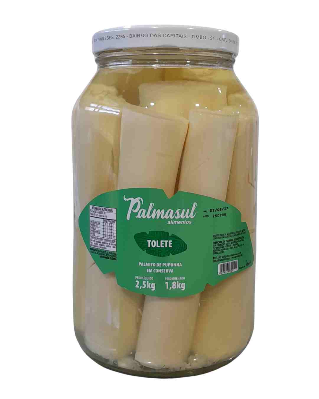 Palmito Tolete Pupunha 1,8kg